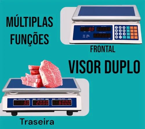 Balança Comercial Digital com Visor Duplo Entregamos 