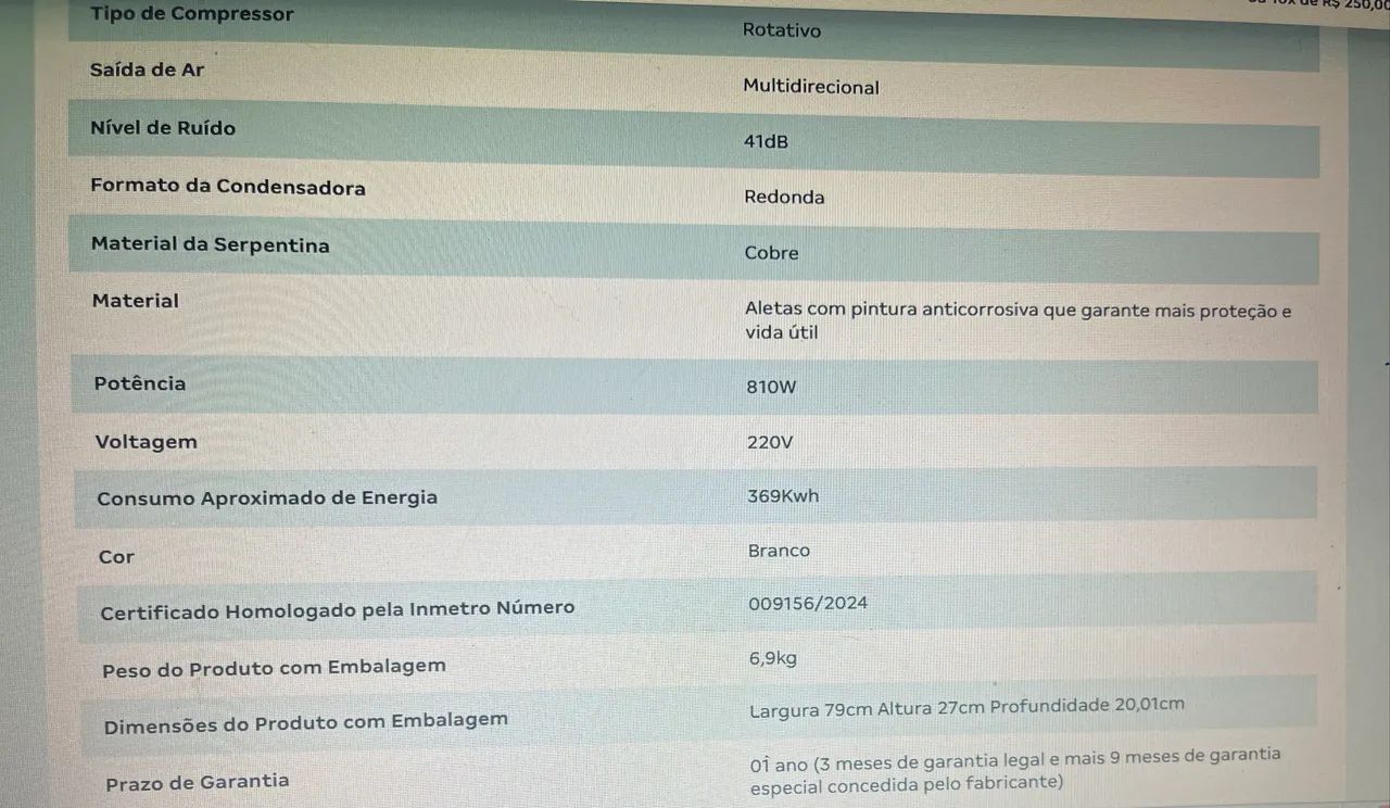 Ar condicionado Split 1200 btus inverter Philco quente e frio - 220volts