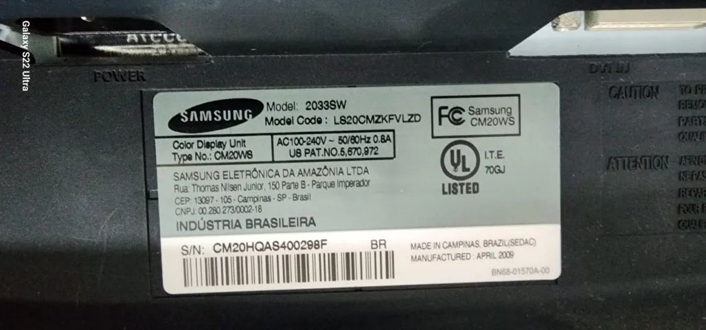 Monitor Samsung 2033SW, 20 polegadas - Foto 2