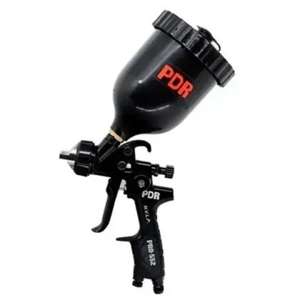 PISTOLA DE PINTURA POR GRAVIDADE CANECA PRETA H.V.L.P. 1.3MM 600MM COM MANOMETRO E REGULAD