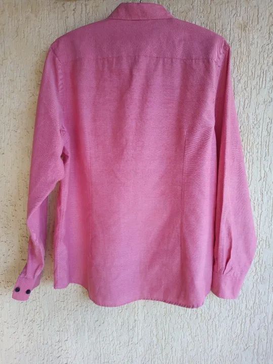 Camisa social rosa - Tam P - Foto 2