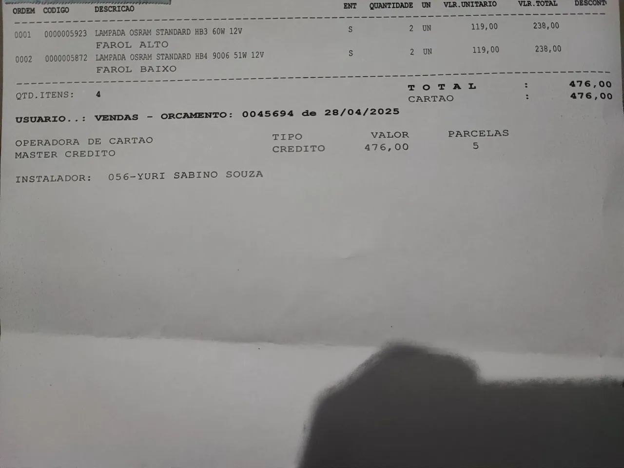 Lâmpadas OSRAM HB3 e HB4 12V 51W Novas - Foto 4