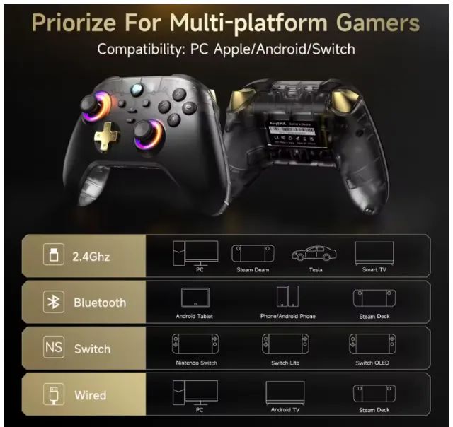 Controle Joystick Sem Fio Easysmx D05 Com Dock Hall Effect  - Foto 2