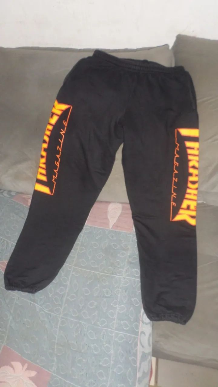 Calça Moletom Trasher Skateboards Logo Flame  - Foto 2
