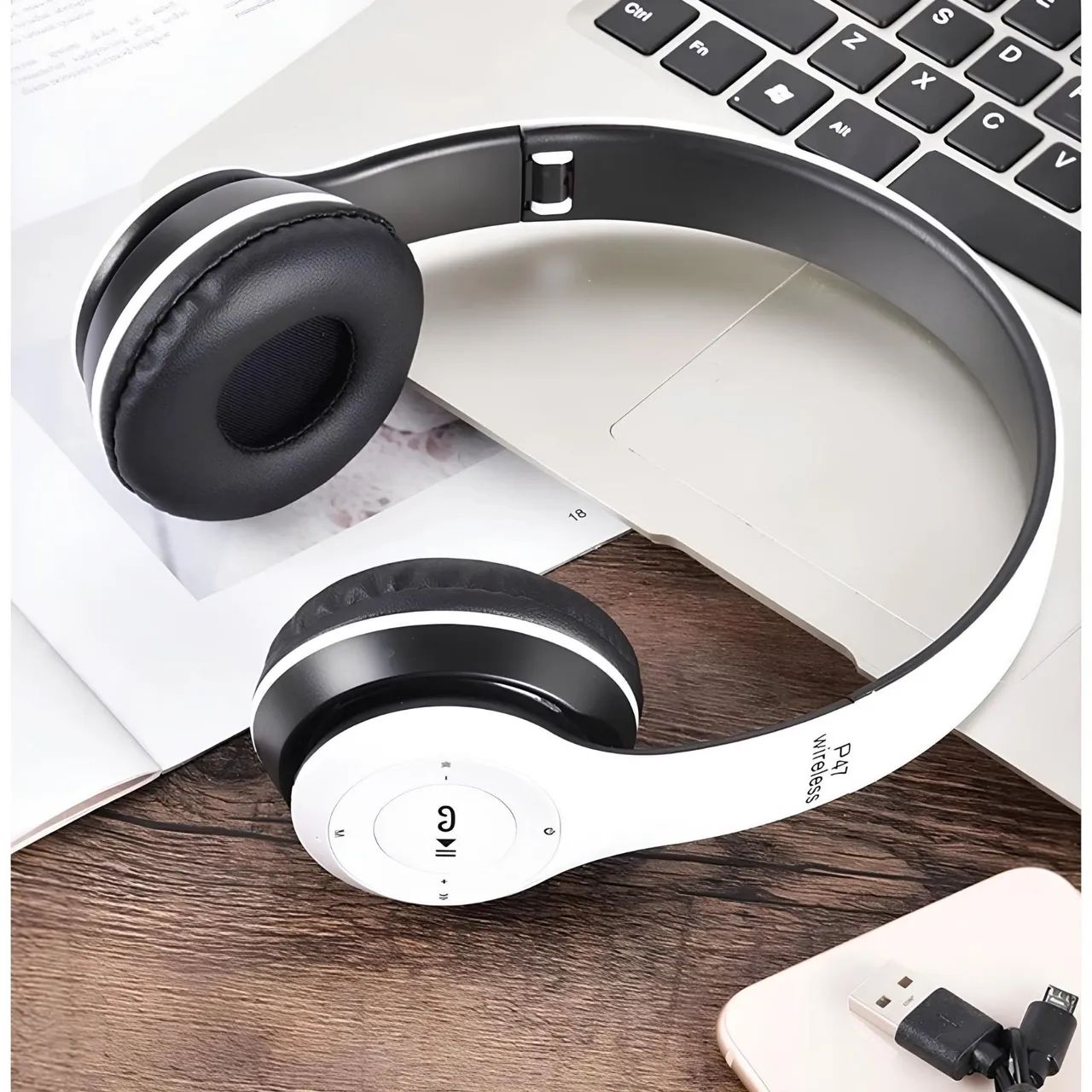 Fones P47 Headphone Sem Fio Estéreo Redução de Ruídos Bluetooth 5.0 Universal - Foto 5