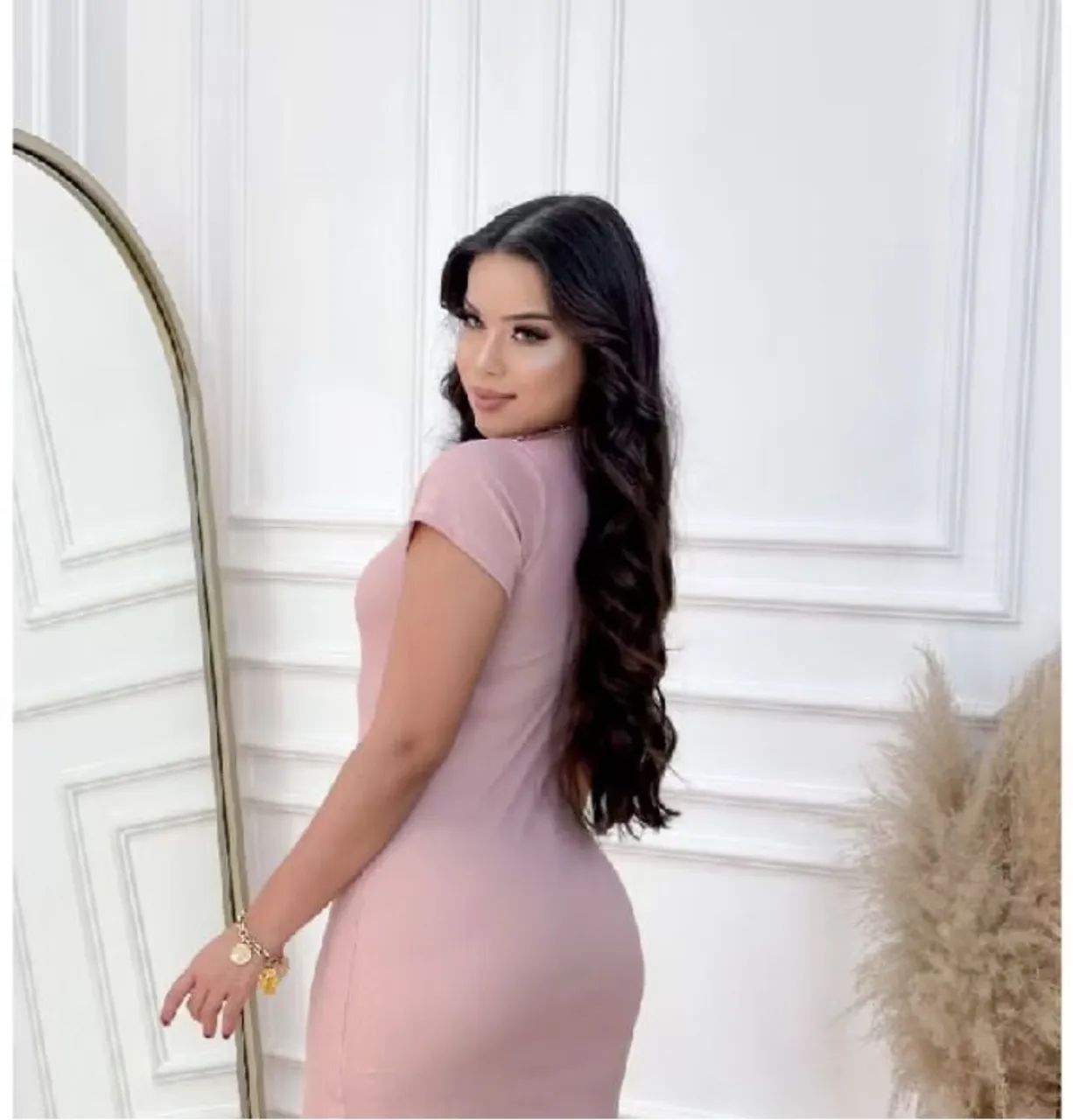 Vestido canelado midi - Foto 3
