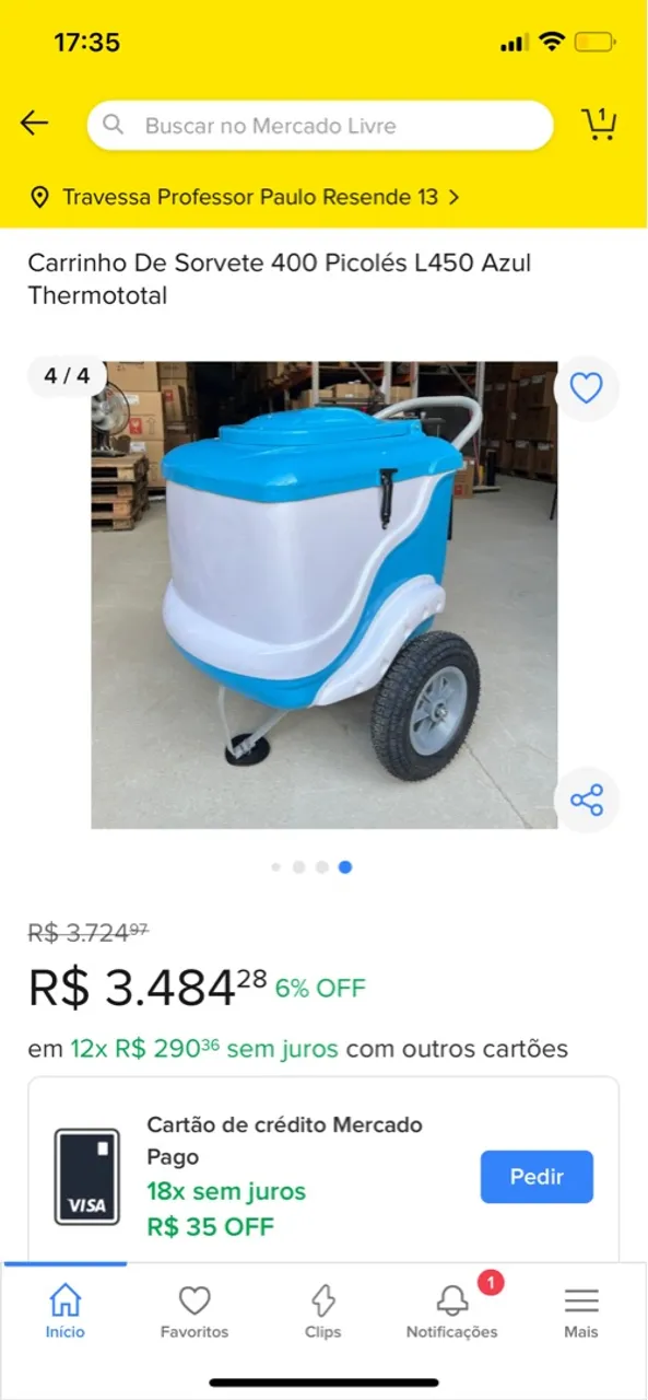 Carrinho de sorvete 400picoles L450 Thermototal