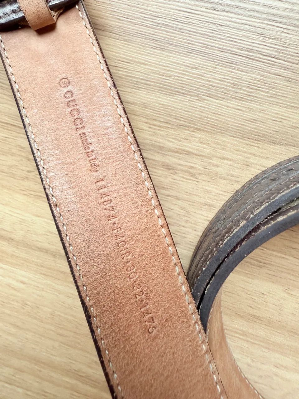 Cinto Gucci Interlocking Buckle TAM 80 marrom - Foto 2