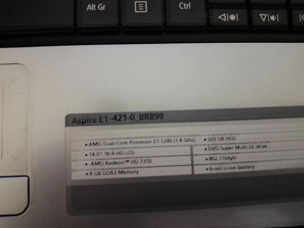 Notebook Acer Aspire E1 AMD E1 1.20GHz 4GB RAM ..bateria segurando pouca carga  - Foto 4