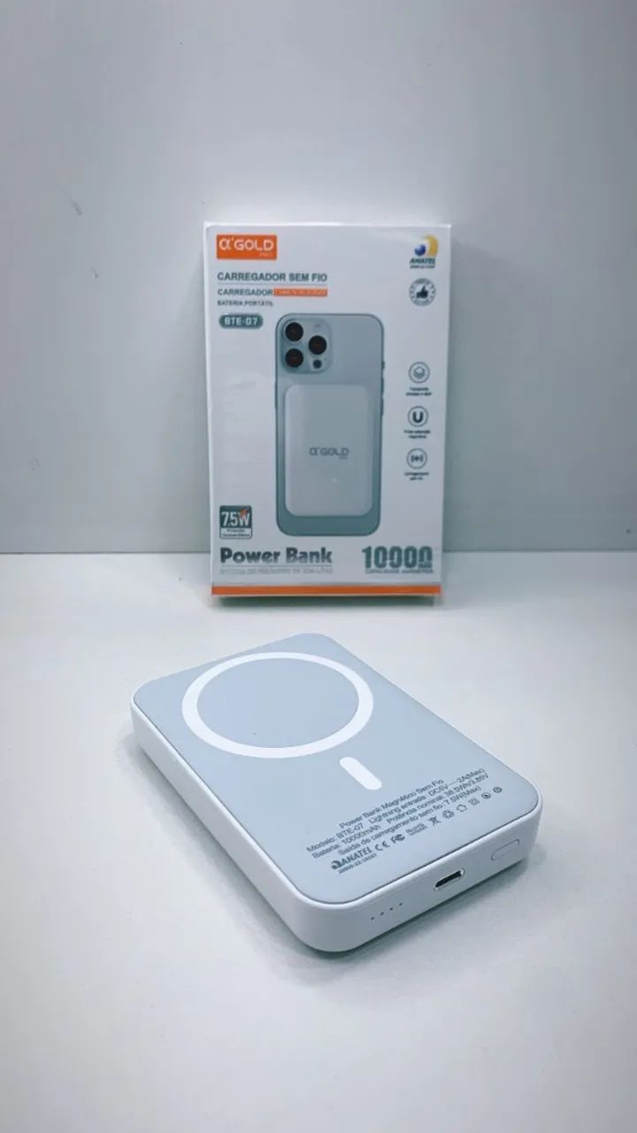 Magsafe, carregador portátil p/ Iphone, pawer bank por indução 5000 mAh e 10000 mAh, produ - Foto 2