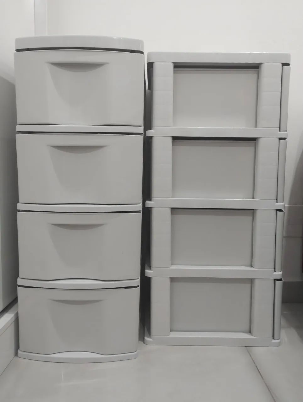 Lote Kit 2 Gaveteiros 4 Gavetas Branco