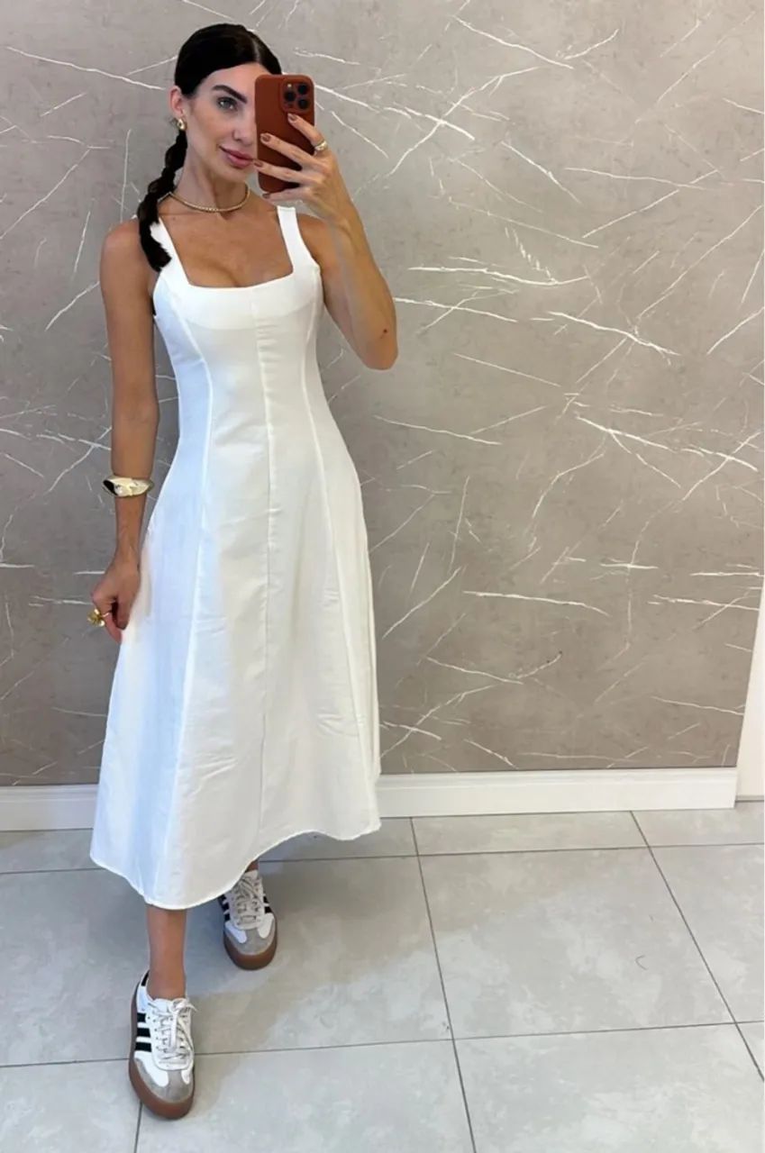 Vestido mídi em algodão - Novo - Foto 5
