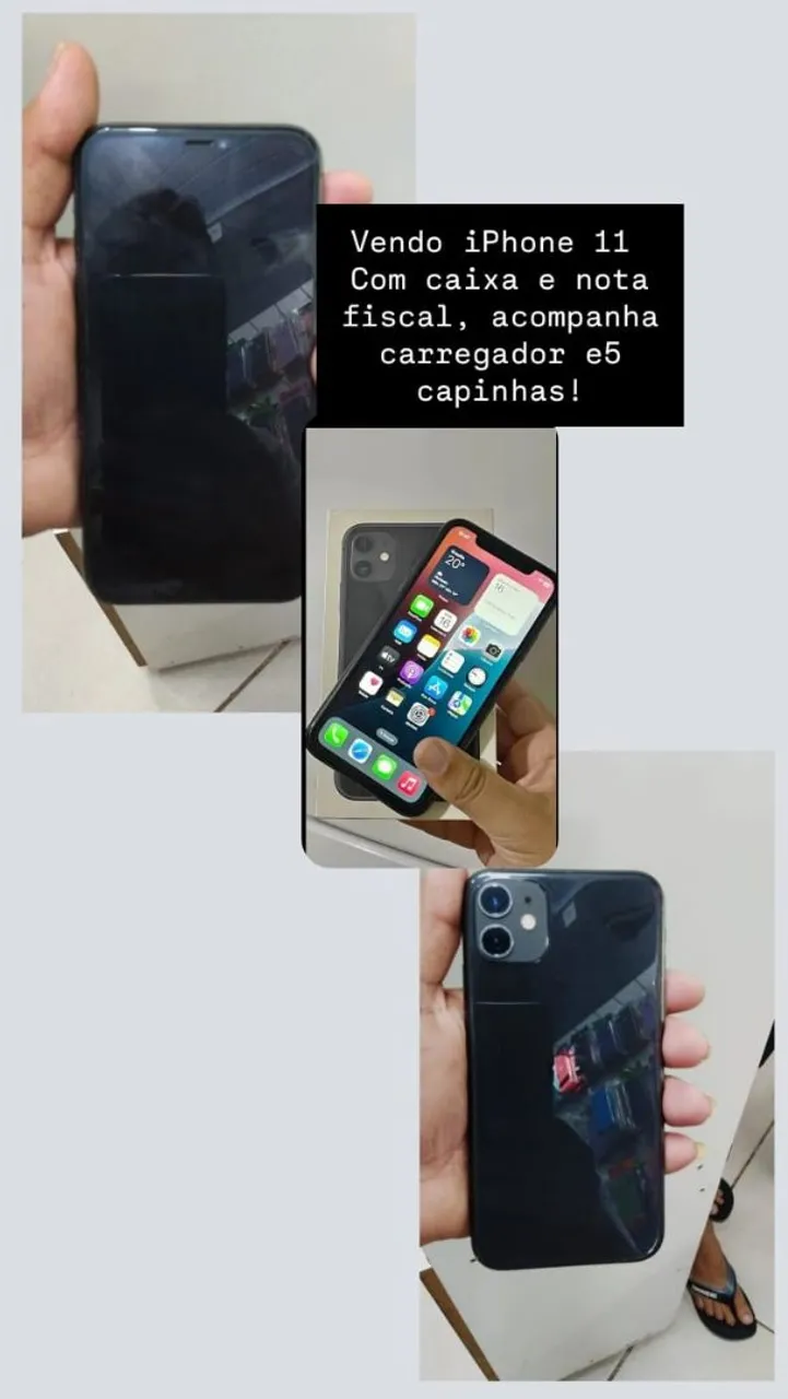 Tem caixa , carregador e capinhas