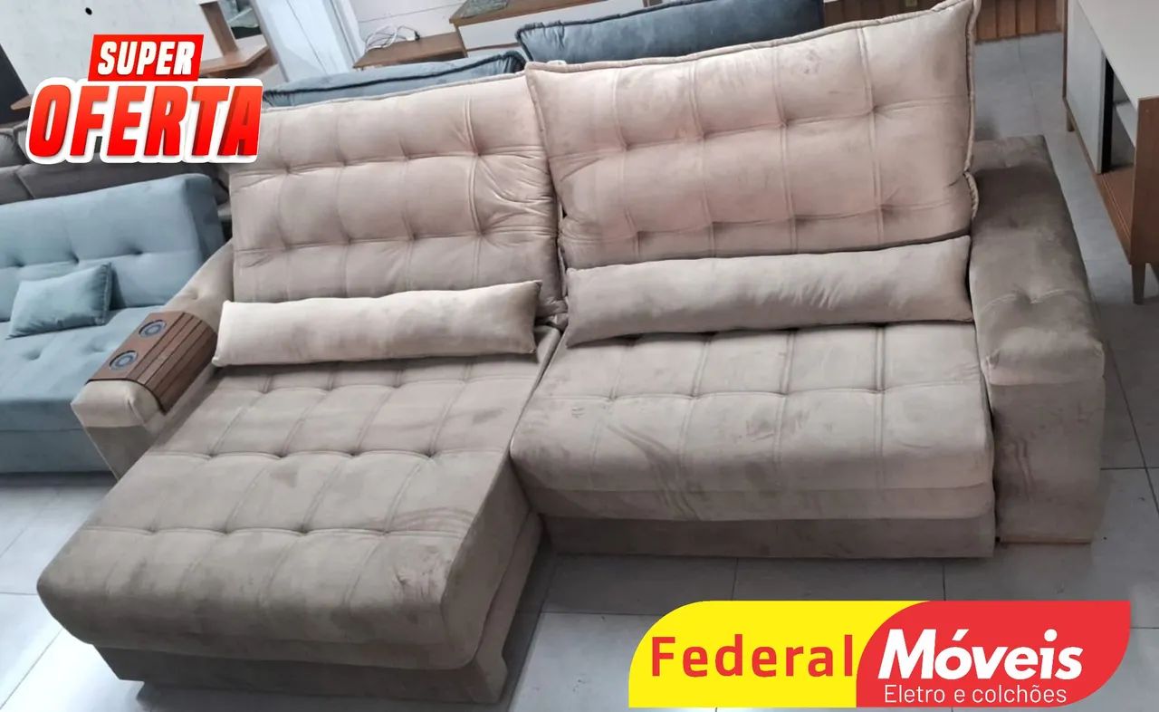 Sofá 2,90m D33 Retrátil e Reclinável - Mega Promoção!