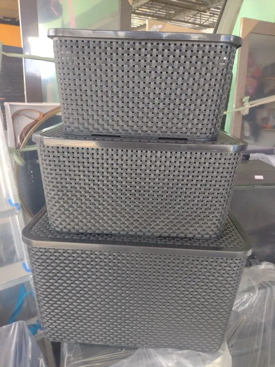 Conjunto de 3 Cestas Organizadoras de Plástico