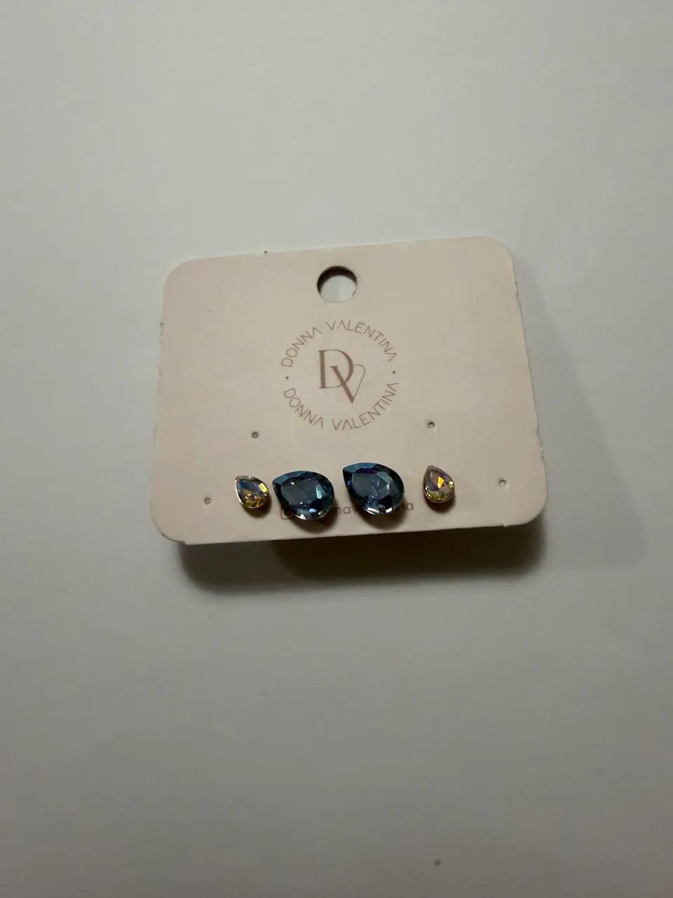 Brinco duplo gota azul 
