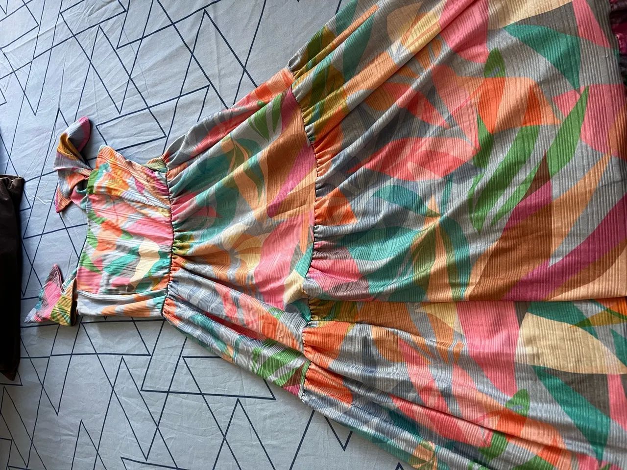 vestido colorido longo 