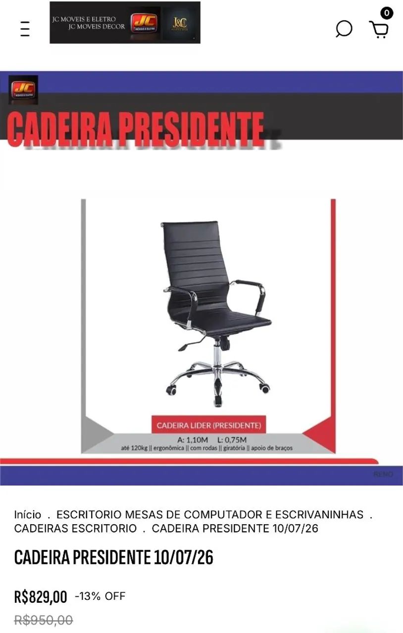 CADEIRA PRESIDENTE 