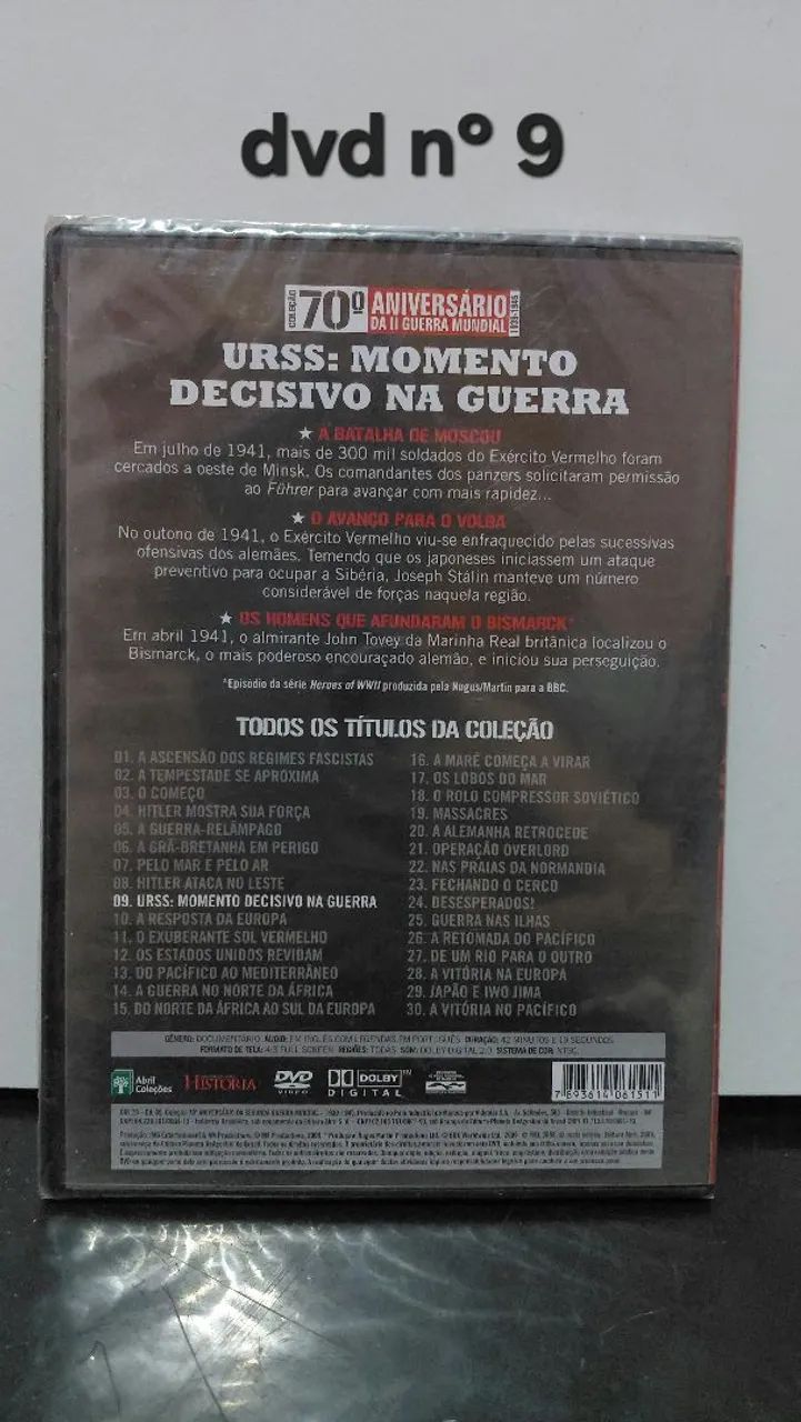 DVD N° 9 coleção 70° aniversário da guerra mundial - Foto 2