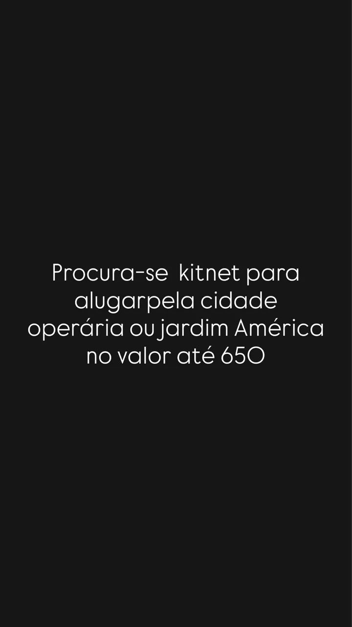 Procurando uma kitnet