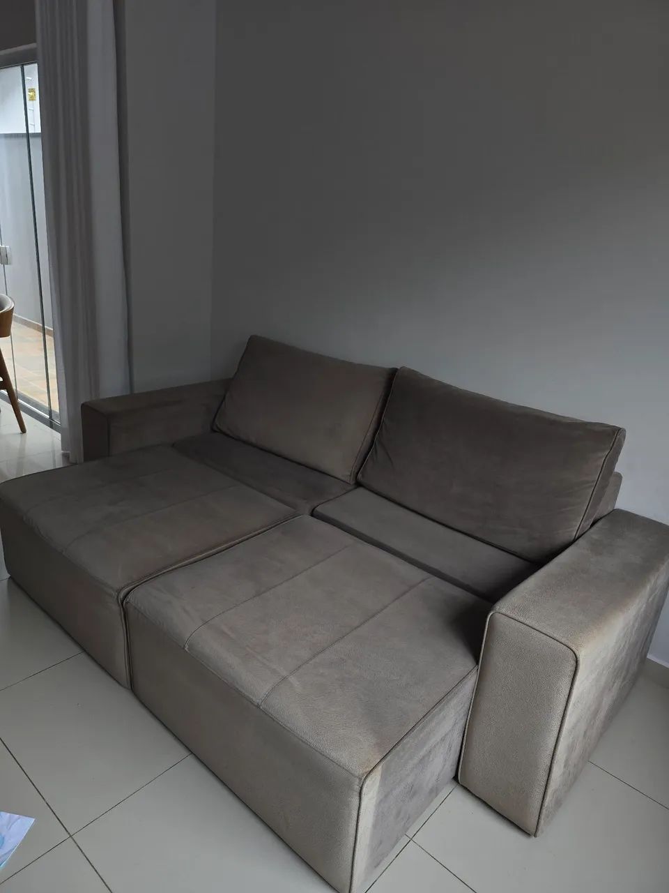 Sofá Retrátil Suede 2,30 comprimento