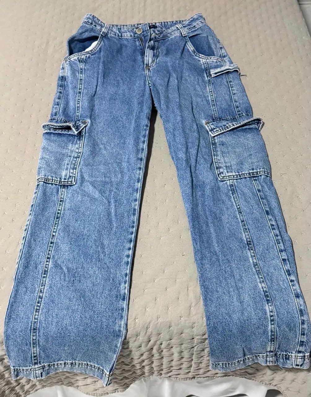 Calça Jeans Cargo Wide Leg Bluesteel Tam. 36 - Foto 2