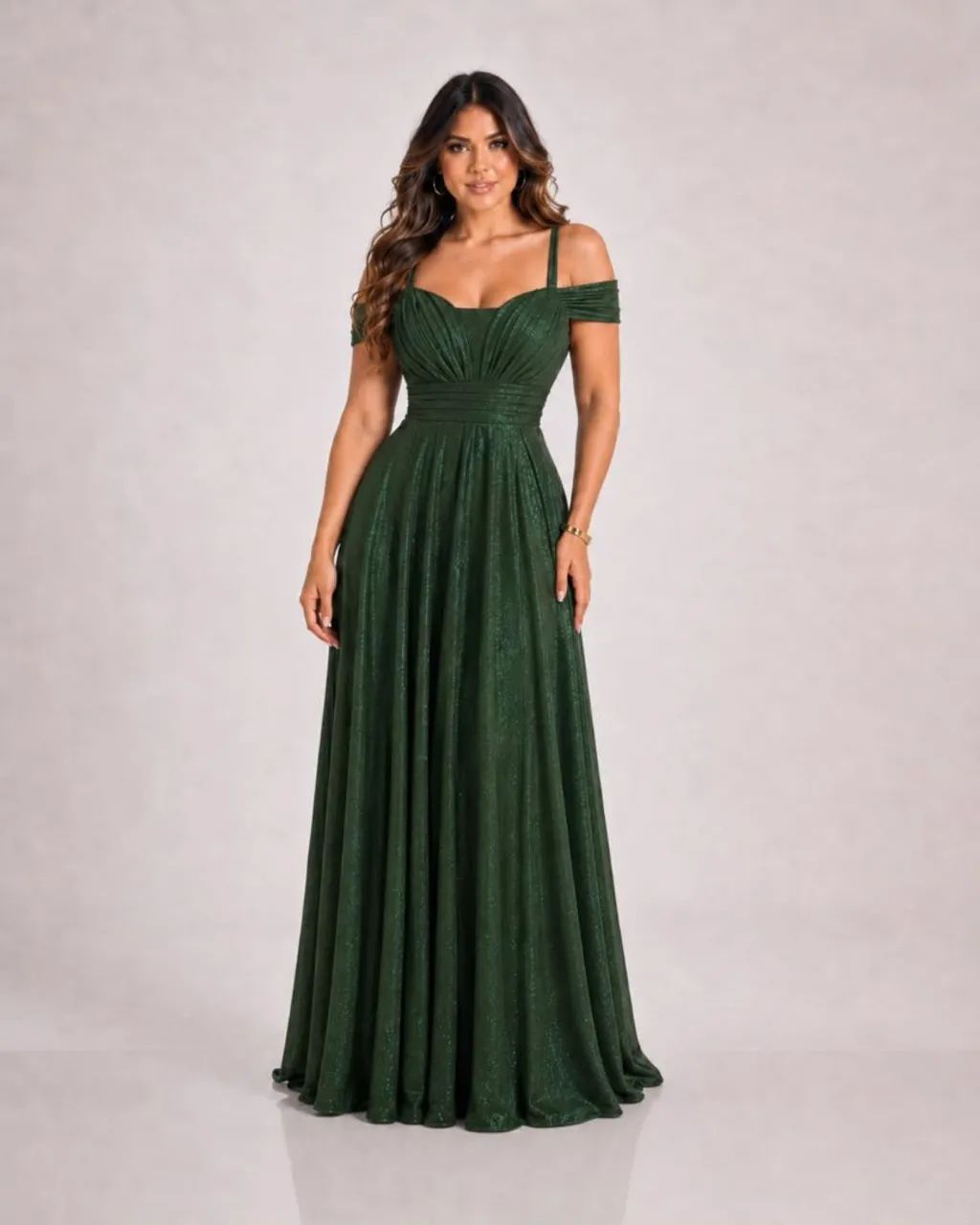 Vestido festa verde oliva