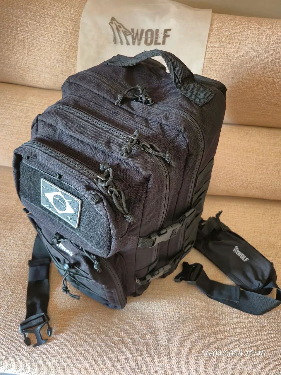Mochila Militar Wolf Cargo Preta Cordura 1000d Zíper Ykk® - Edição Limitada Made In Usa