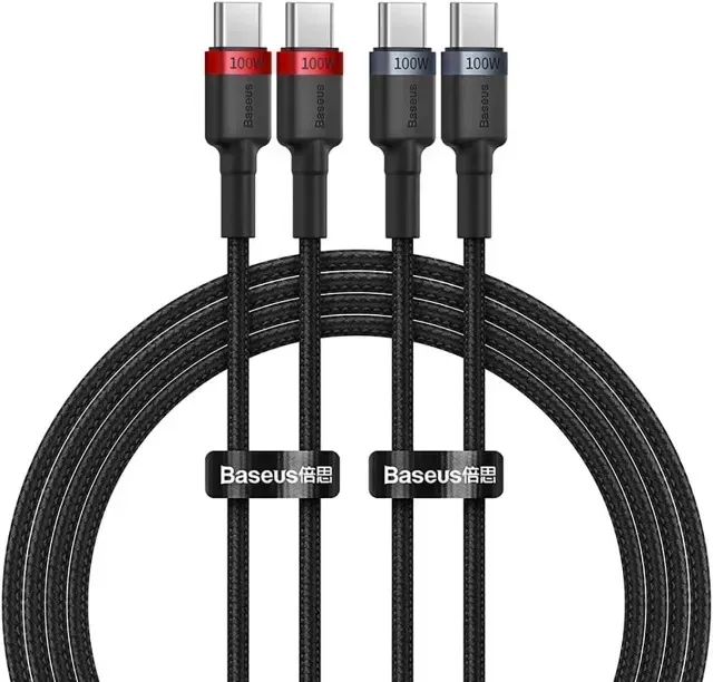 Kit com 2 cabos USB-C para USB C Baseus 100w / 5 amperes / 2 metros cada cabo - Foto 5