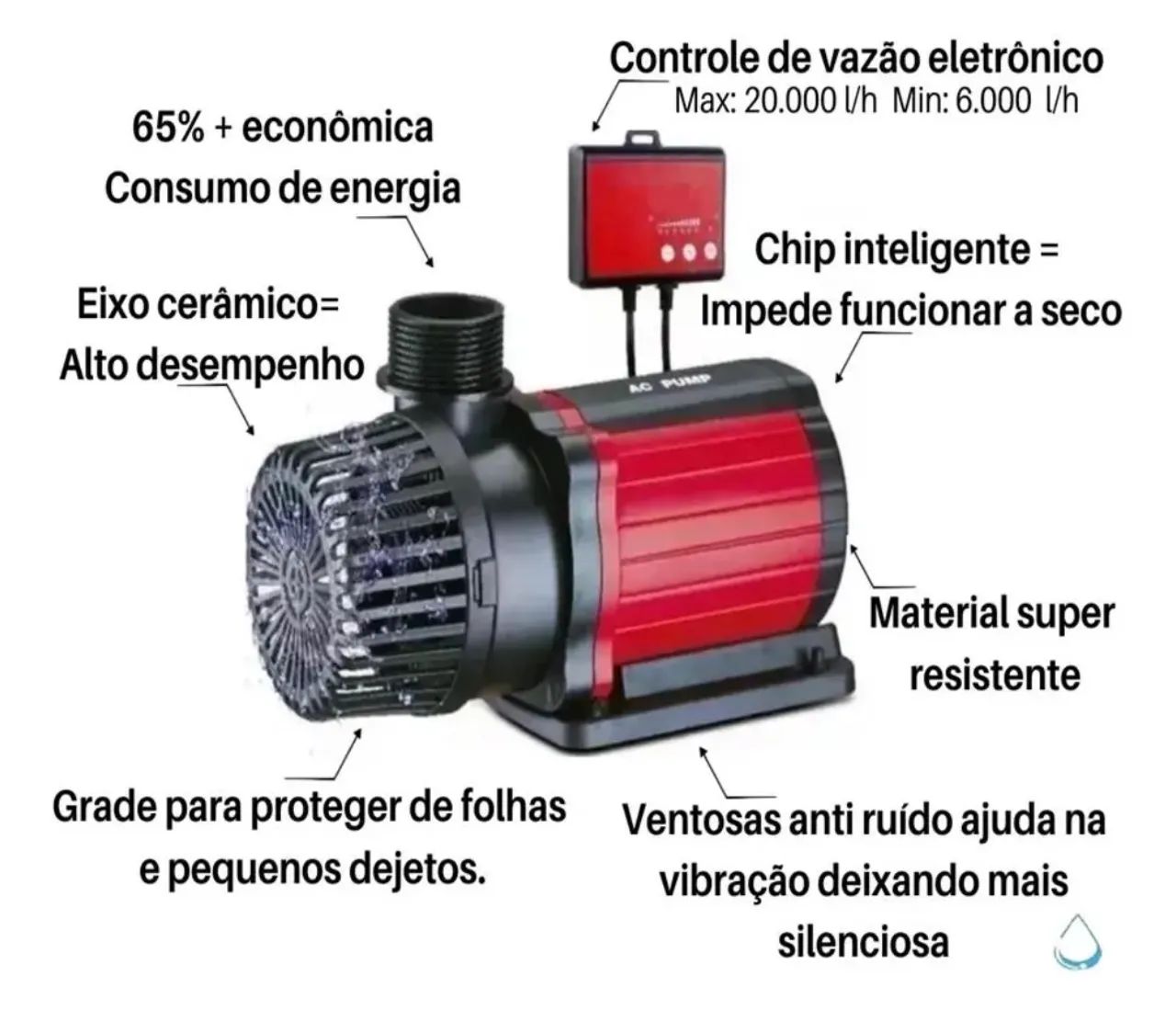 Bomba submersa eletrônica ocean tech ac-6000 110v - Foto 5