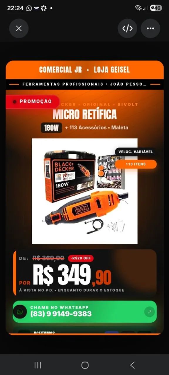 Retifica Black & Decker 180 w - Foto 2