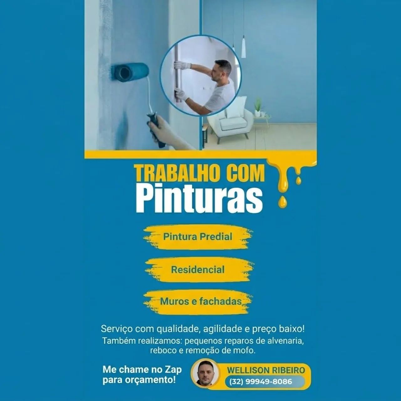 Pintor Profissional e Pequenos Reparos de Alvenaria