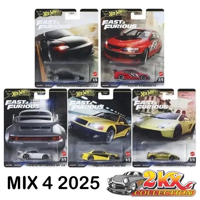 HOT WHEELS - SET VELOZES E FUIOSOS - 2025 - MIX 4