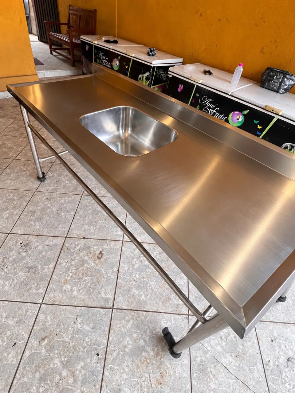 Pia Industrial Inox 1,80m com Cuba - Móvel - Foto 2