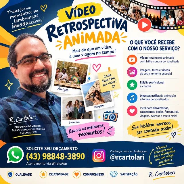 Retrospectiva Animada e Convite Virtual - Fotos e Música