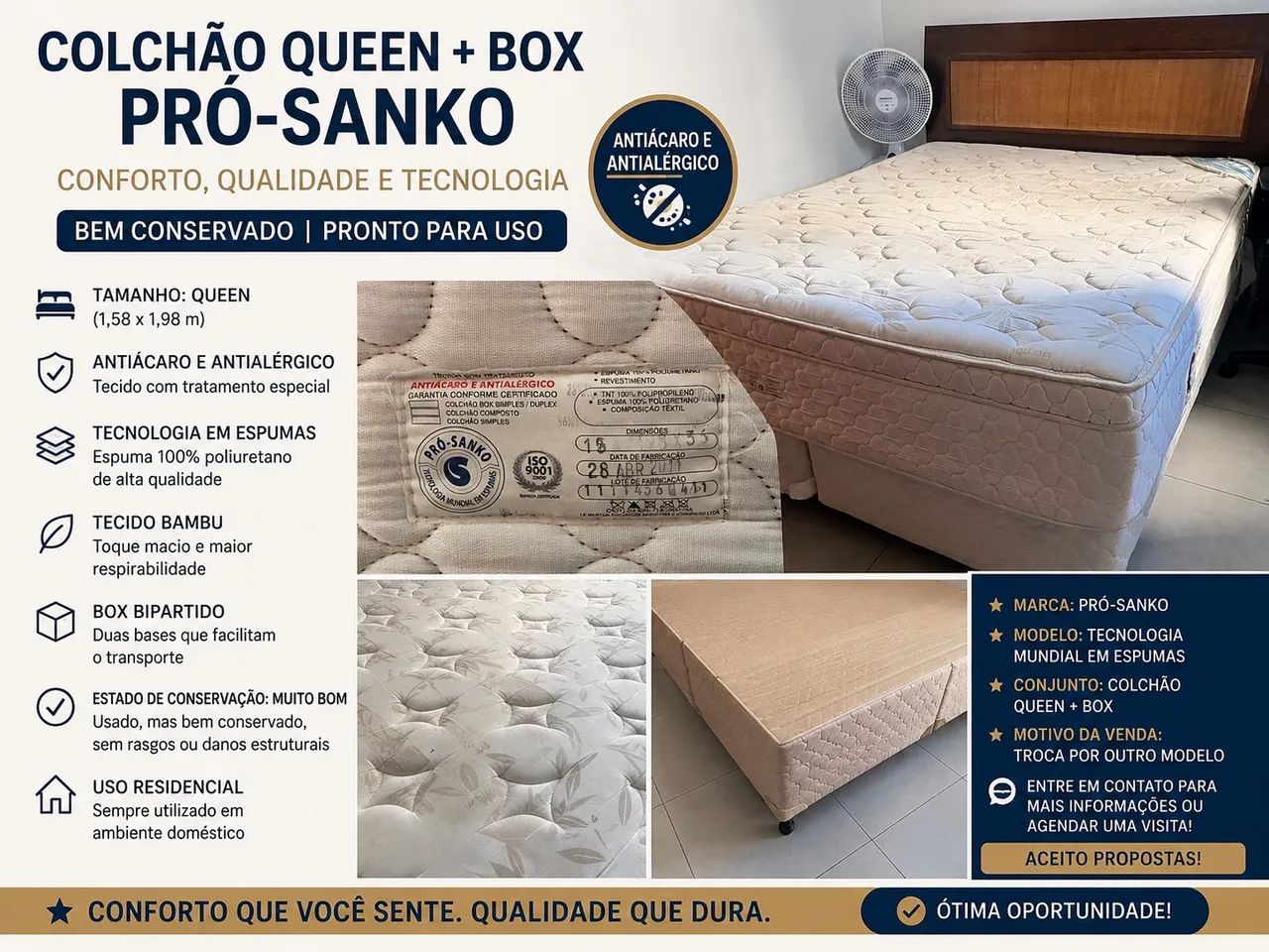 Cama Box Queen c/ colchão