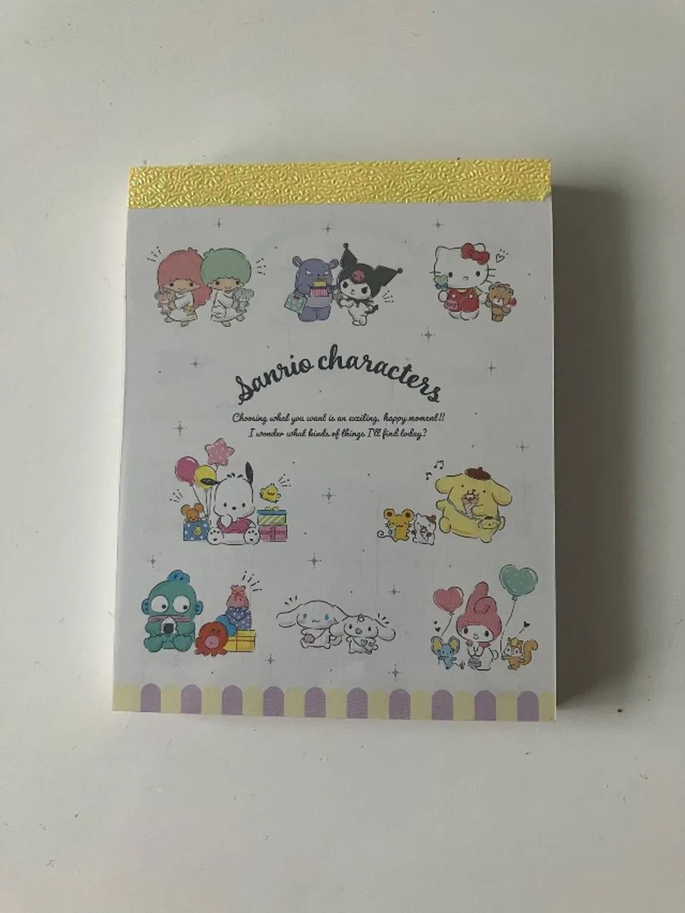 Bloco de notas sanrio