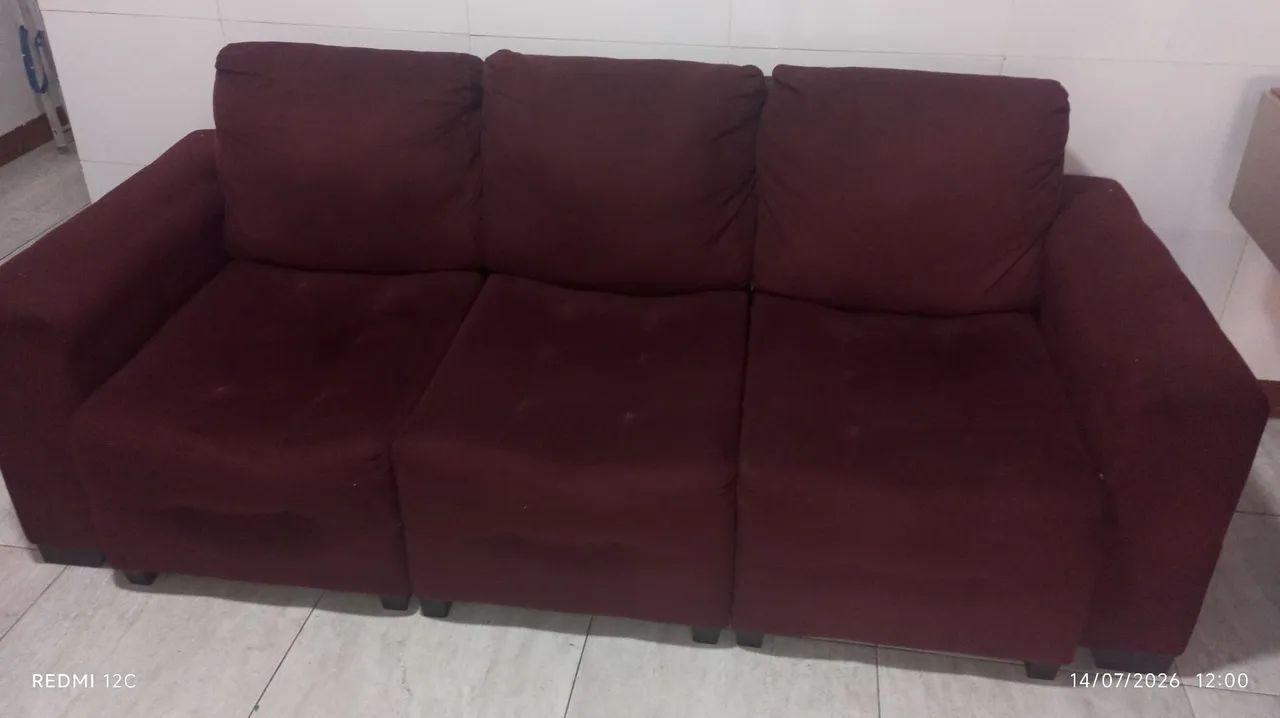Sofá retrátil de três lugares (da Jacaúna) - Foto 5