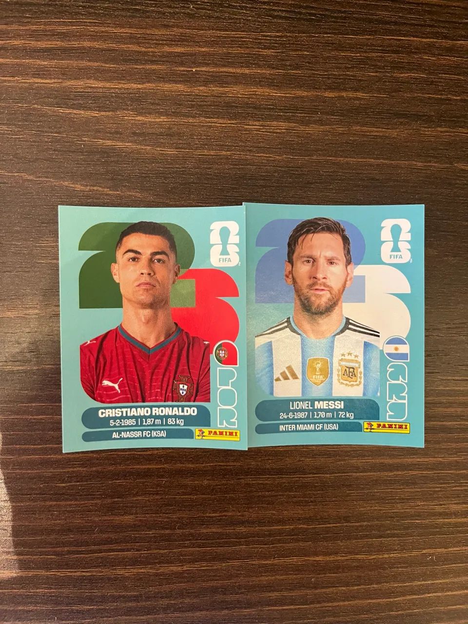 Figurinha Messi e Cristiano Ronaldo Copa 2026