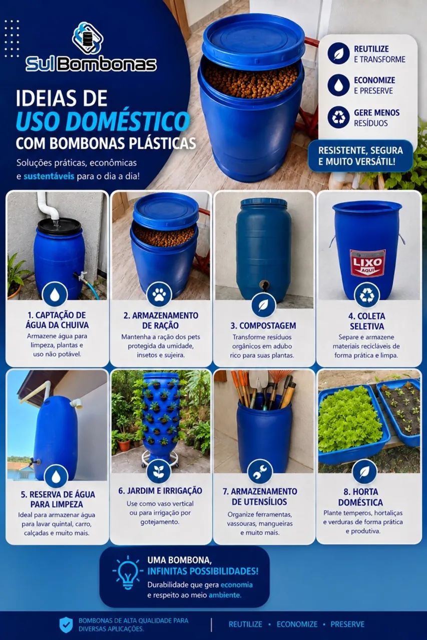 Ideias Utilização BOMBONAS PLÁSTICAS 