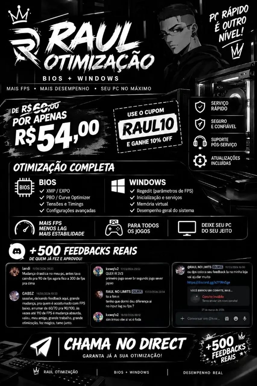 Otimização completa BIOS/WINDOWS 