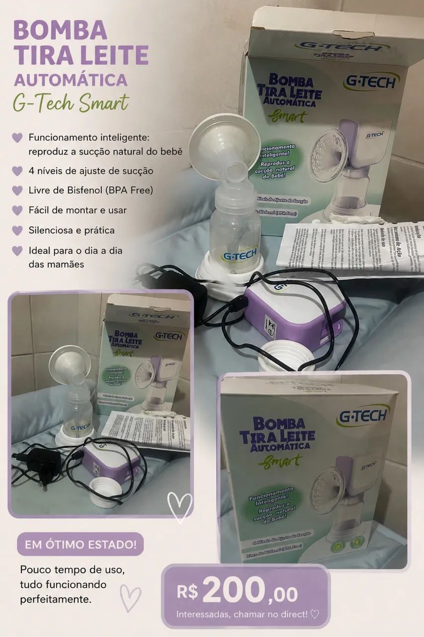 Bomba tirar/extrair leite materno gtech smart