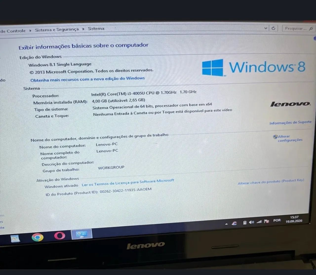 Notebook Lenovo 1 tera, 4 de ram , core I3 4? geração  - Foto 4