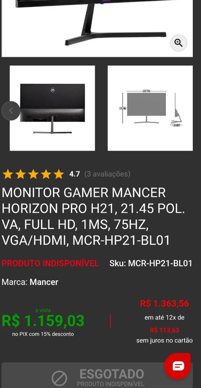 Monitor Gamer Mancer  Horizon pro 75Hz  - Foto 2