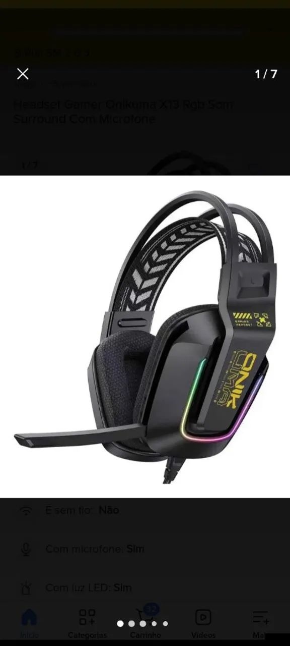 Headset Gamer Onikuma X13 RGB