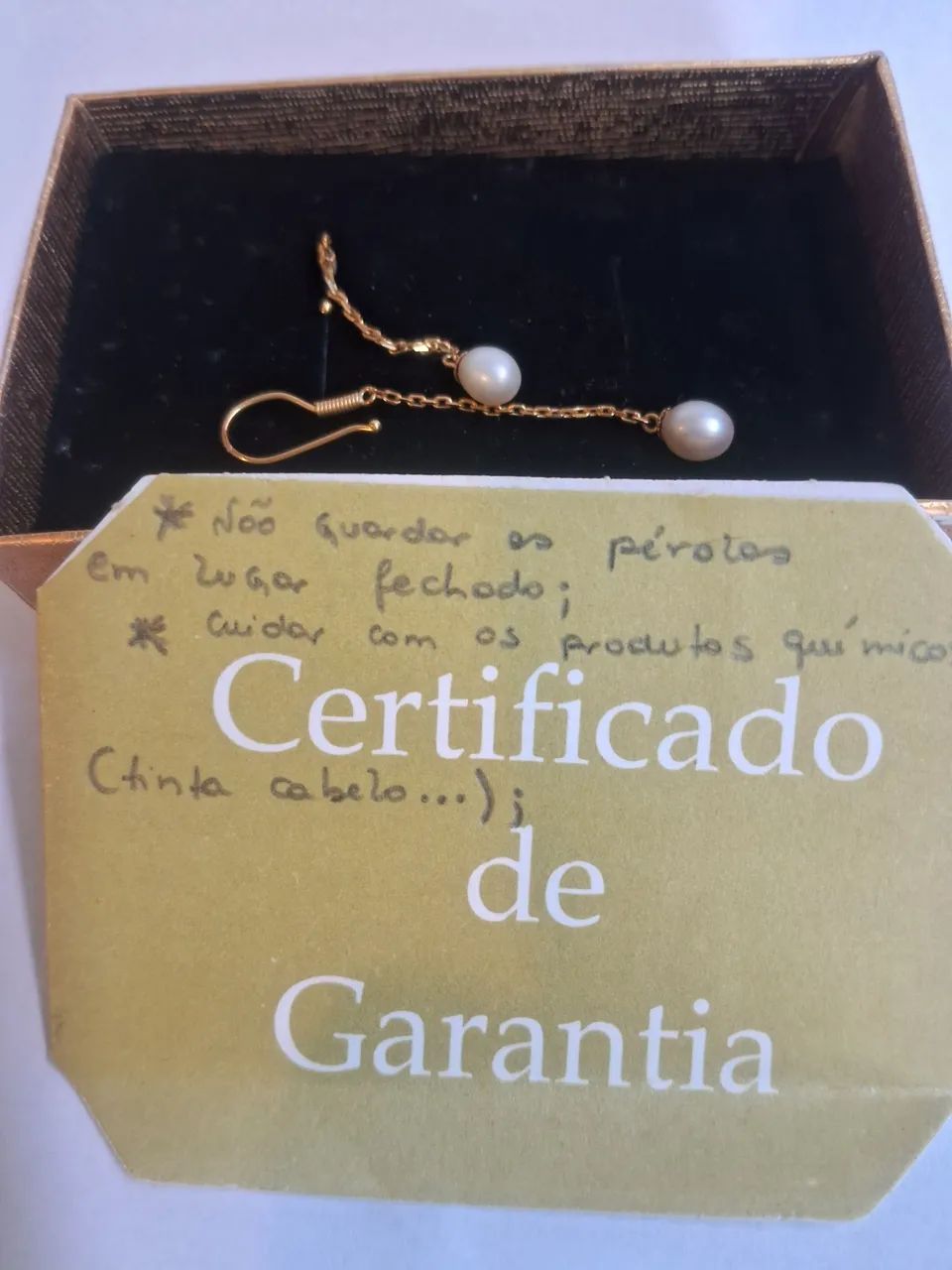 Brinco 18k com perola natural legitima - Foto 3