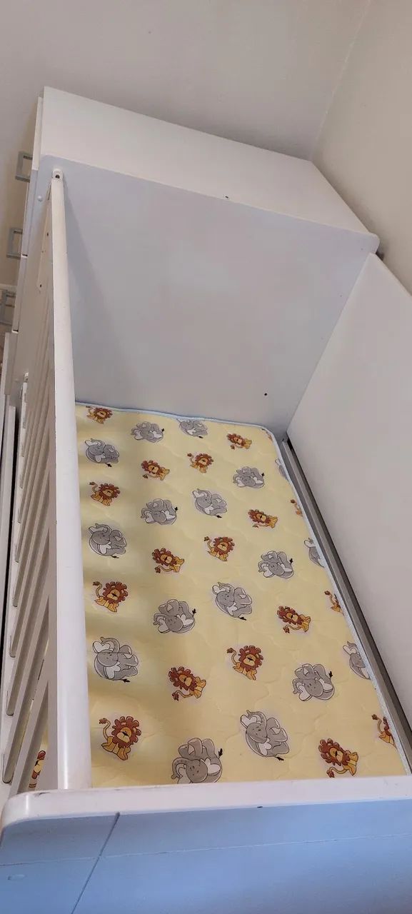 Berço americano 3x1 - berço, bicama e cama com escrivaninha + colchão do berço - Foto 4