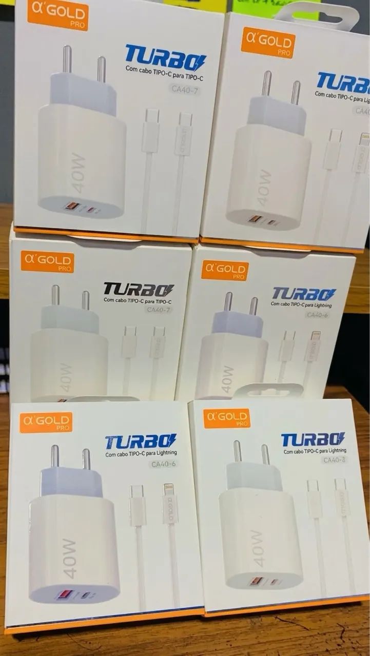 2 por 60,00 carregador turbo 40w iPhone e tipo c - Foto 2