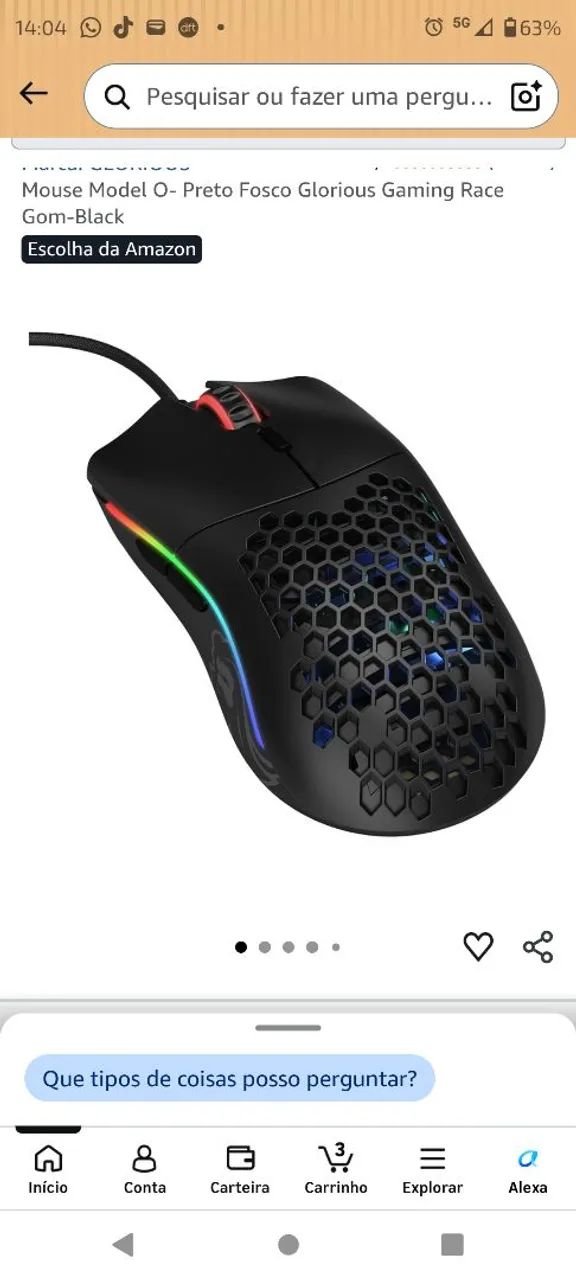 Glorious Gaming Mouse - Modelo O 67 g Superlight