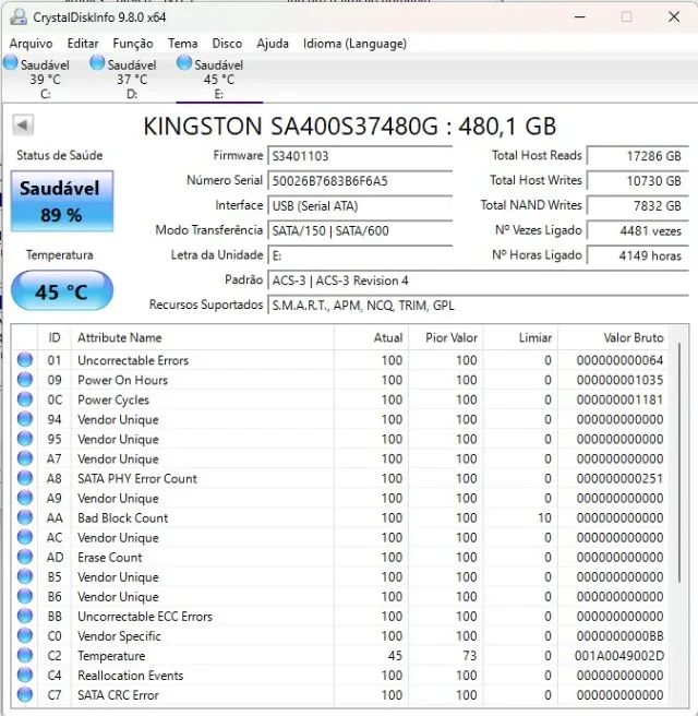 HD SSD Kingston SA400S37 480GB - Foto 2